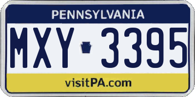 PA license plate MXY3395