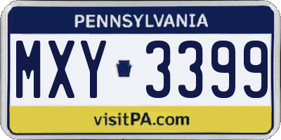 PA license plate MXY3399