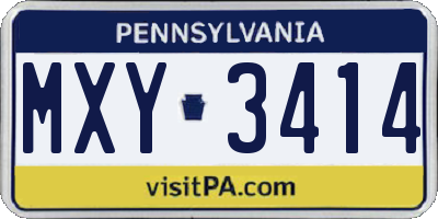PA license plate MXY3414
