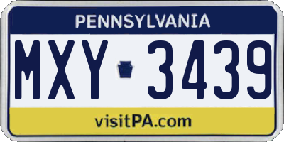 PA license plate MXY3439