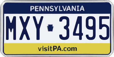 PA license plate MXY3495