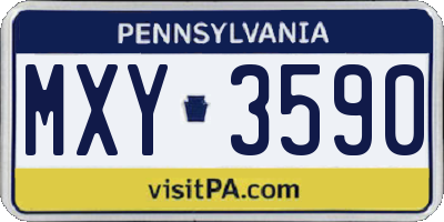 PA license plate MXY3590