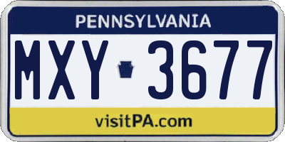 PA license plate MXY3677