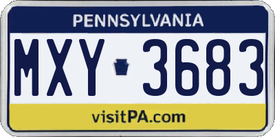 PA license plate MXY3683