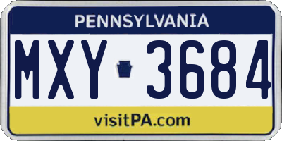 PA license plate MXY3684