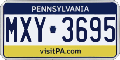 PA license plate MXY3695