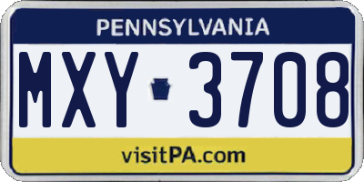 PA license plate MXY3708