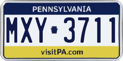 PA license plate MXY3711