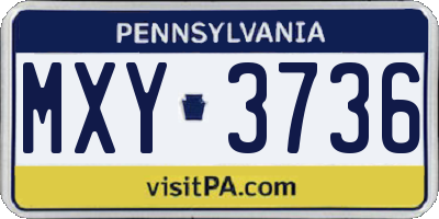 PA license plate MXY3736