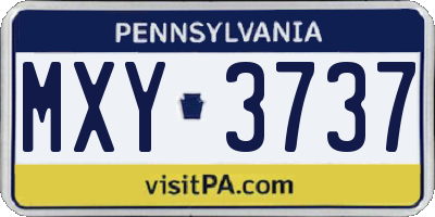 PA license plate MXY3737