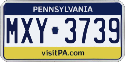 PA license plate MXY3739