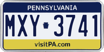 PA license plate MXY3741