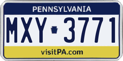 PA license plate MXY3771