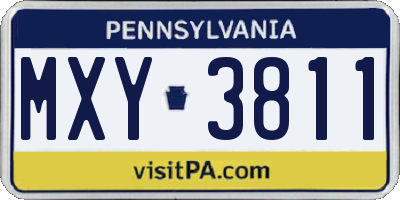 PA license plate MXY3811