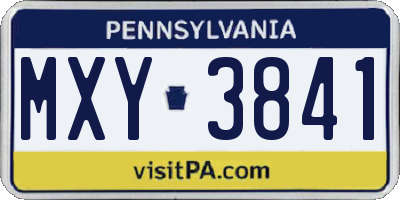 PA license plate MXY3841