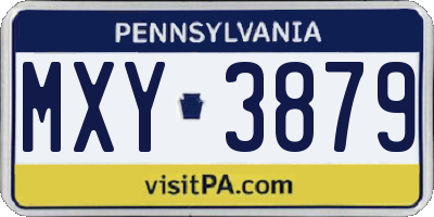 PA license plate MXY3879