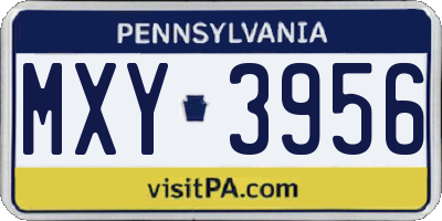 PA license plate MXY3956