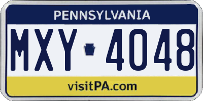 PA license plate MXY4048