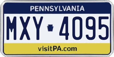 PA license plate MXY4095
