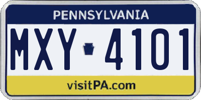 PA license plate MXY4101