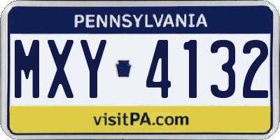 PA license plate MXY4132