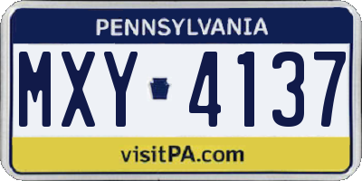PA license plate MXY4137