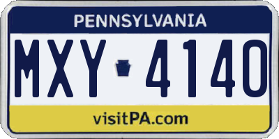 PA license plate MXY4140