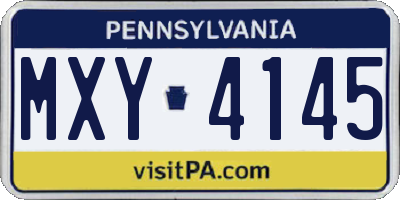 PA license plate MXY4145