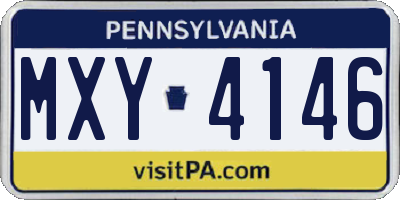 PA license plate MXY4146