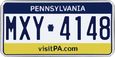 PA license plate MXY4148