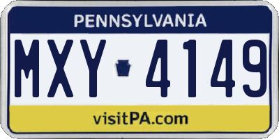 PA license plate MXY4149