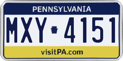 PA license plate MXY4151