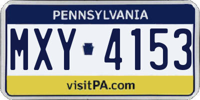 PA license plate MXY4153