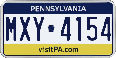 PA license plate MXY4154