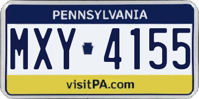 PA license plate MXY4155