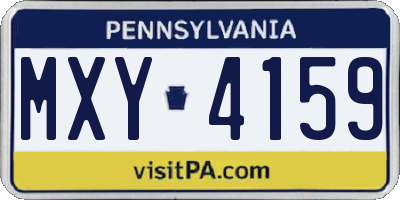 PA license plate MXY4159