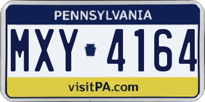 PA license plate MXY4164