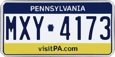 PA license plate MXY4173