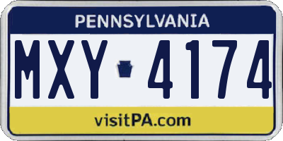 PA license plate MXY4174