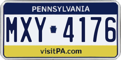 PA license plate MXY4176