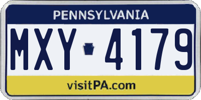 PA license plate MXY4179