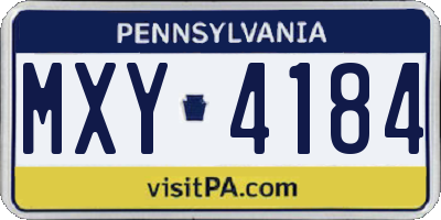 PA license plate MXY4184
