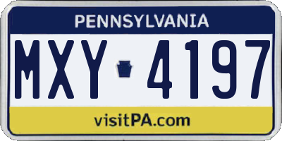 PA license plate MXY4197