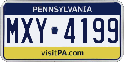 PA license plate MXY4199