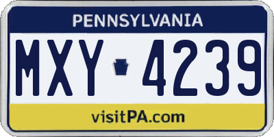 PA license plate MXY4239