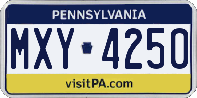 PA license plate MXY4250