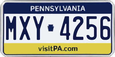 PA license plate MXY4256