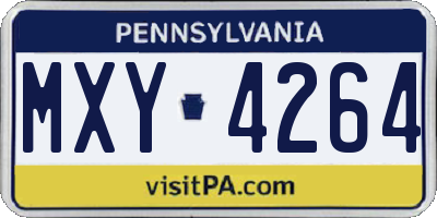 PA license plate MXY4264