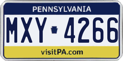 PA license plate MXY4266