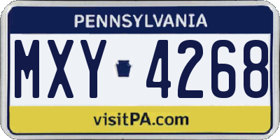 PA license plate MXY4268